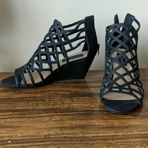 Strappy wedge heel